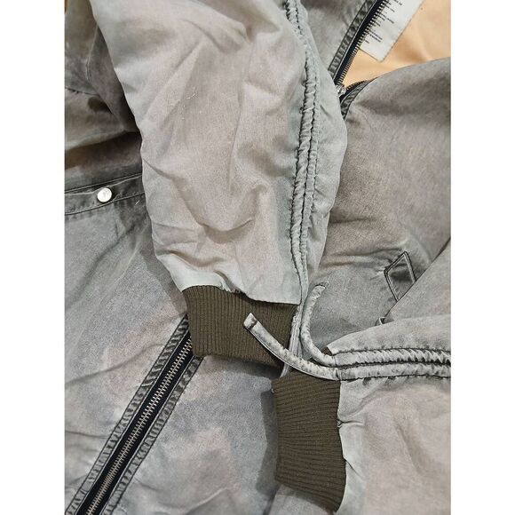 Zara collection womens medium gray graphic printed art wear bomber jacket - Picture 4 of 8